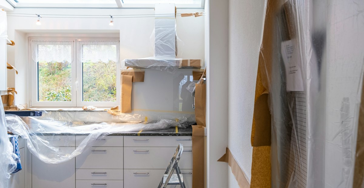 A kitchen under renovation